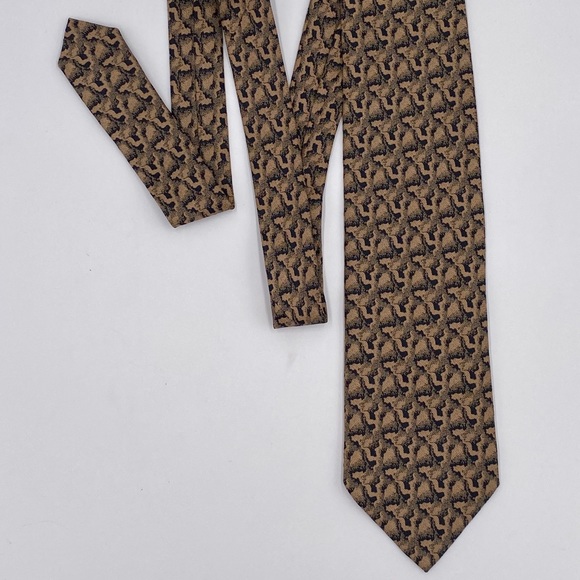 Giorgio Armani Men’s Tie - Tan and Black - Picture 3 of 7